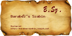 Barabás Szabin névjegykártya